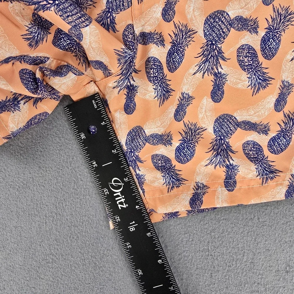 Sunny Pineapple Swim Trunks Shorts Mens XL Orange‎ Blue Swinger Party Beach Fun